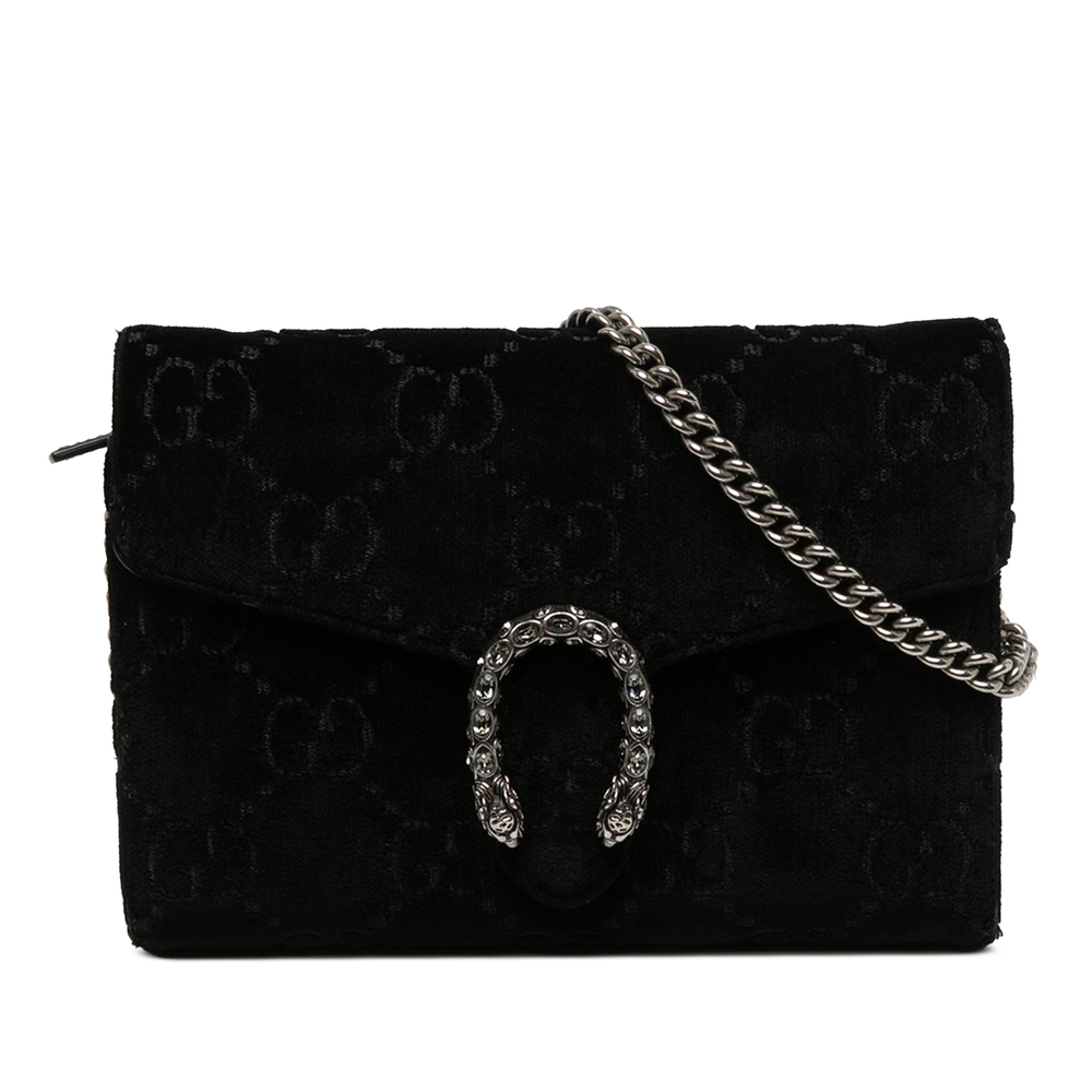 Pre-Loved Gucci GG Velvet Dionysus Wallet on Chain